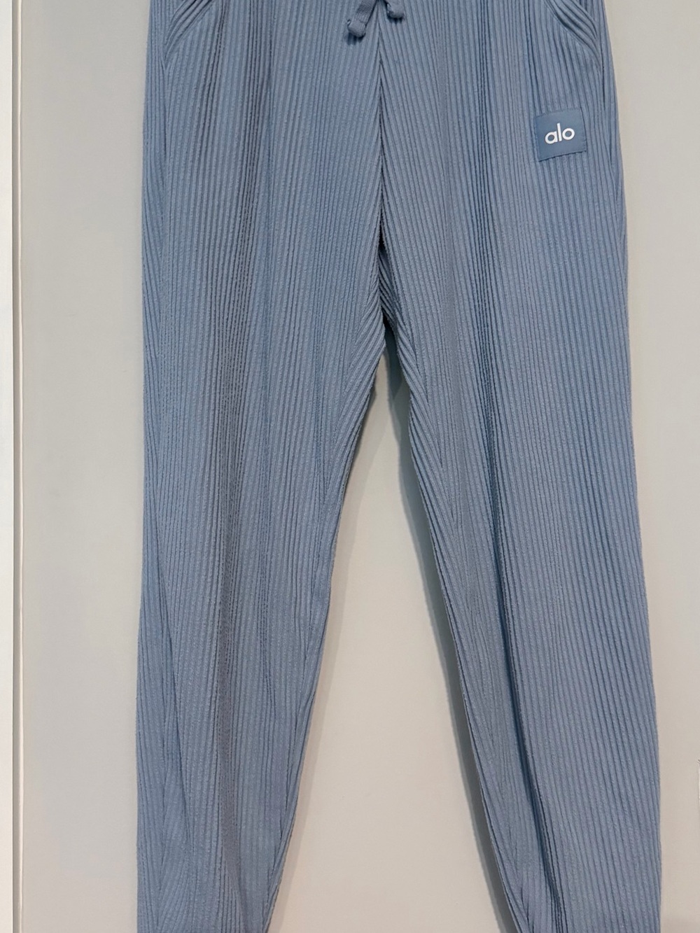 ALO Yoga Men’s Ribbed Jogger Pants in Slate Blue
